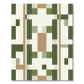 Geometric Terracotta Olive Square Arrangement Rug