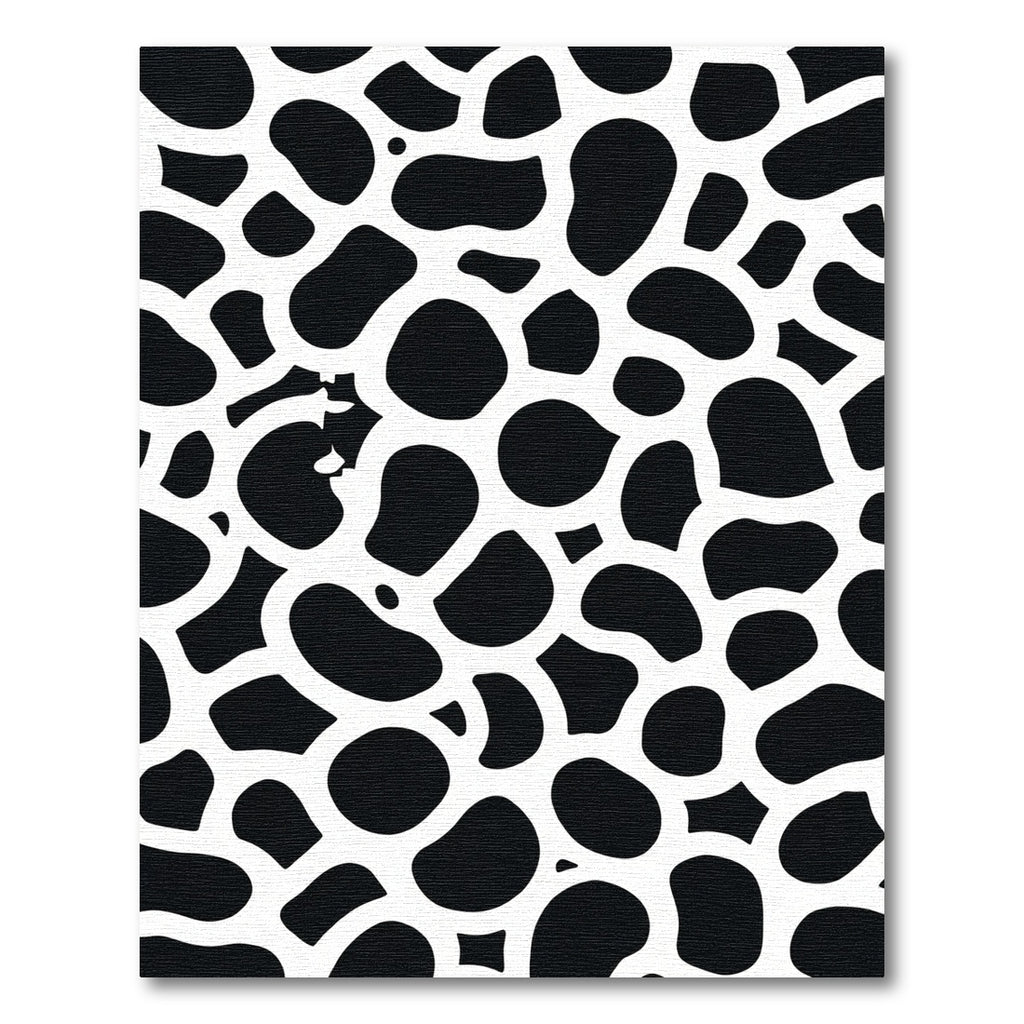 Black White Animal Spot Composition Rug
