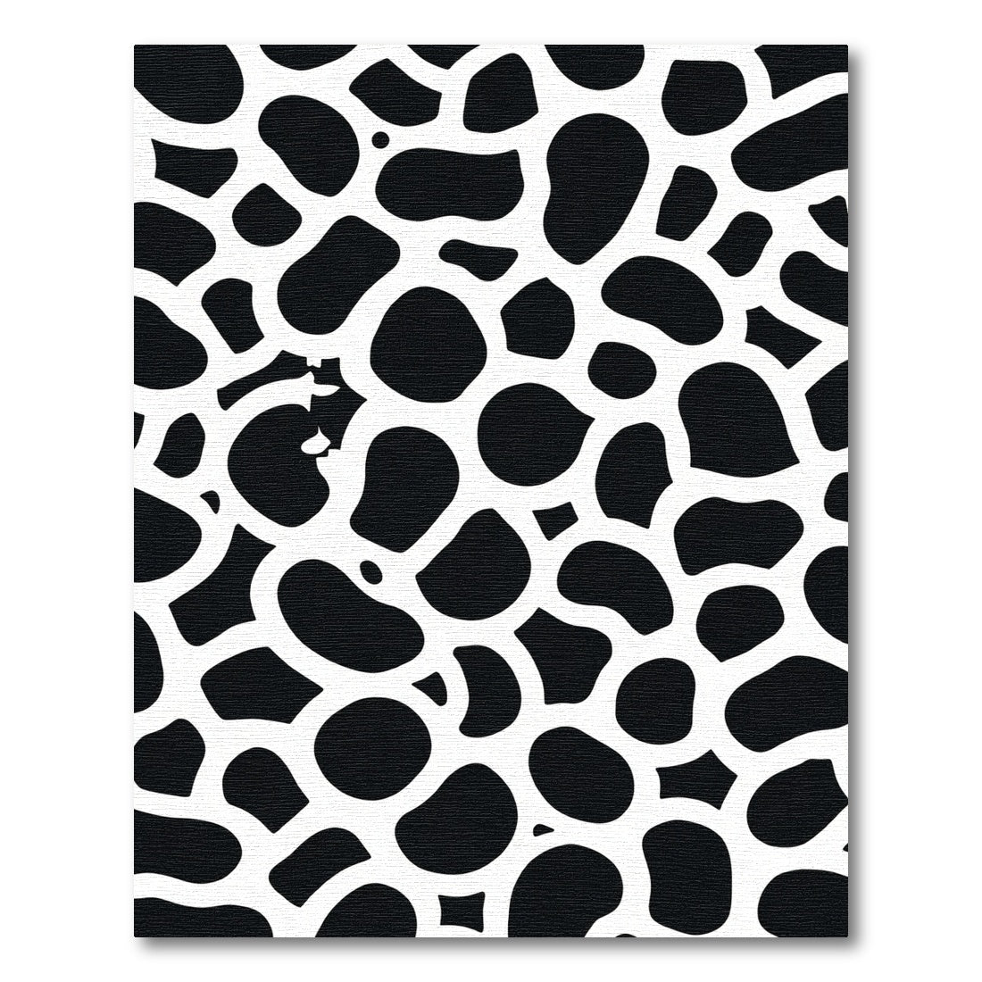 Black White Animal Spot Composition Rug