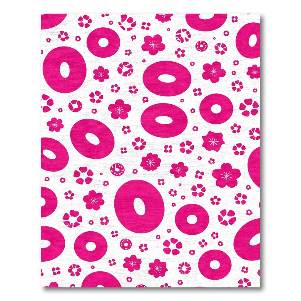 Bright Pink Cherry Blossom Geometric Rug