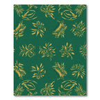 Emerald Gold Botanical Scroll Rug