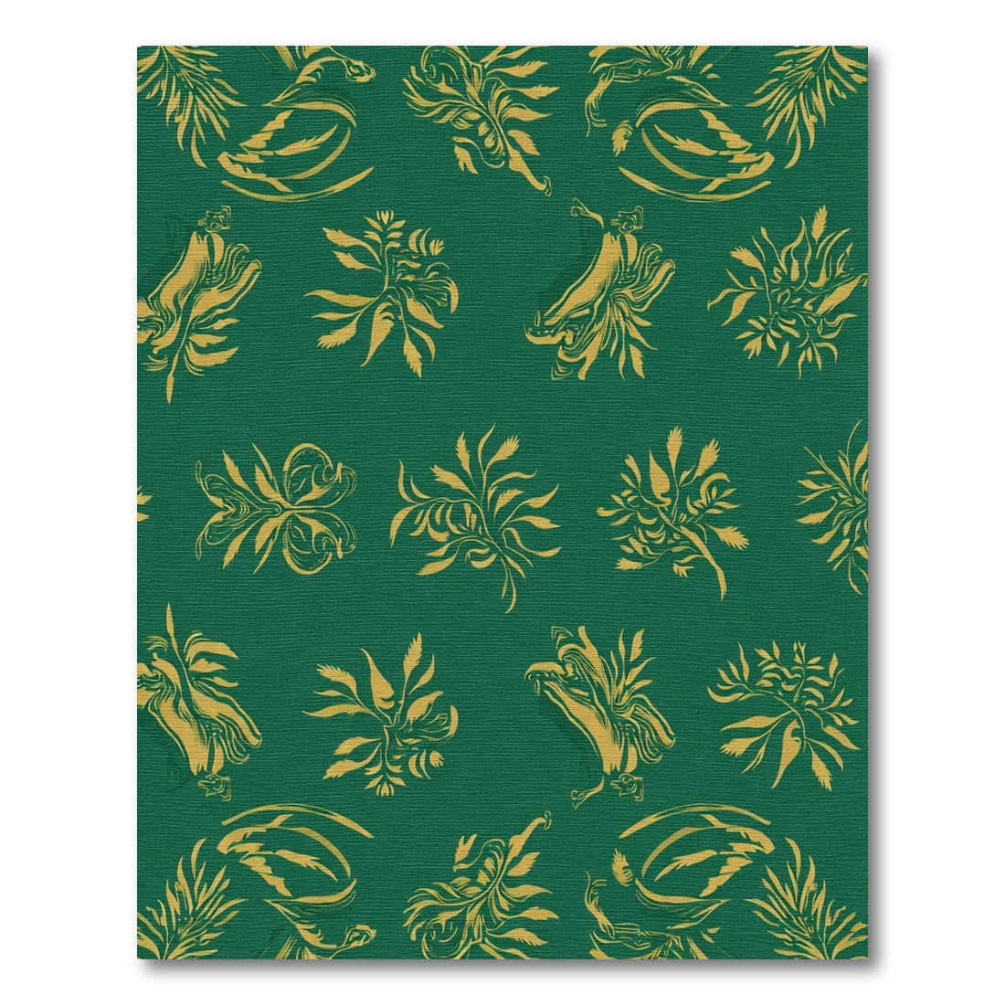 Emerald Gold Botanical Scroll Rug