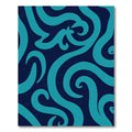 Teal Swirls On Navy Ocean Rug