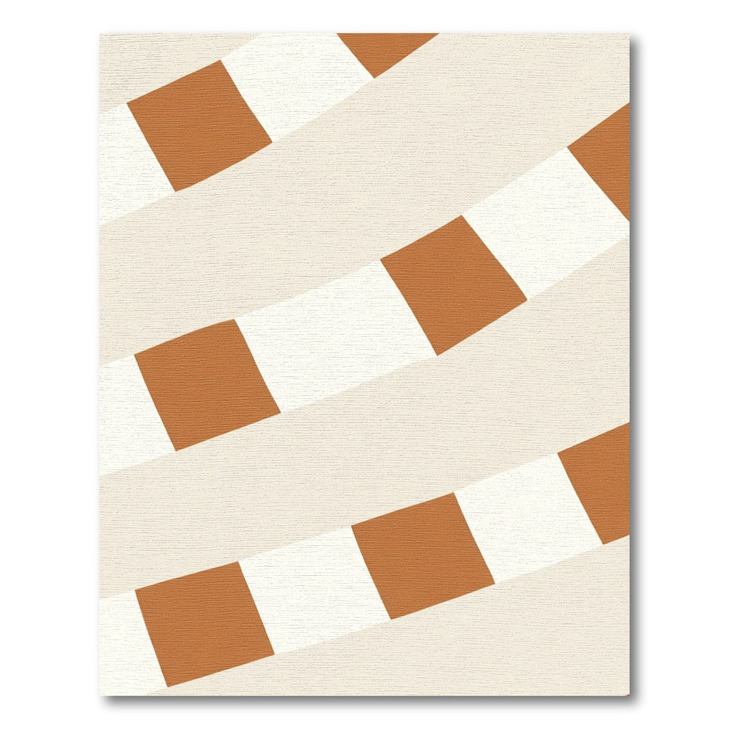 Terracotta Stripe Ribbon Abstract Rug