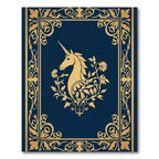 Golden Unicorn Floral Border Rug