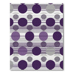 Purple Circles with Horizontal Lines Rug