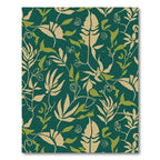 Emerald Green Botanical Leaf Scroll Rug