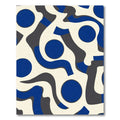 Bold Blue Circles Abstract Waves Rug