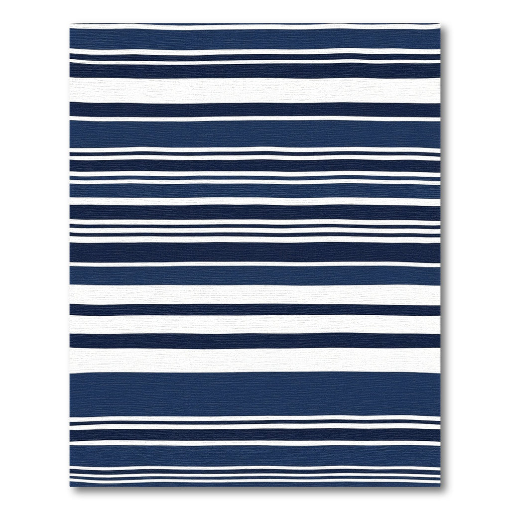 Classic Navy White Horizontal Stripes Rug