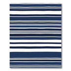Classic Navy White Horizontal Stripes Rug