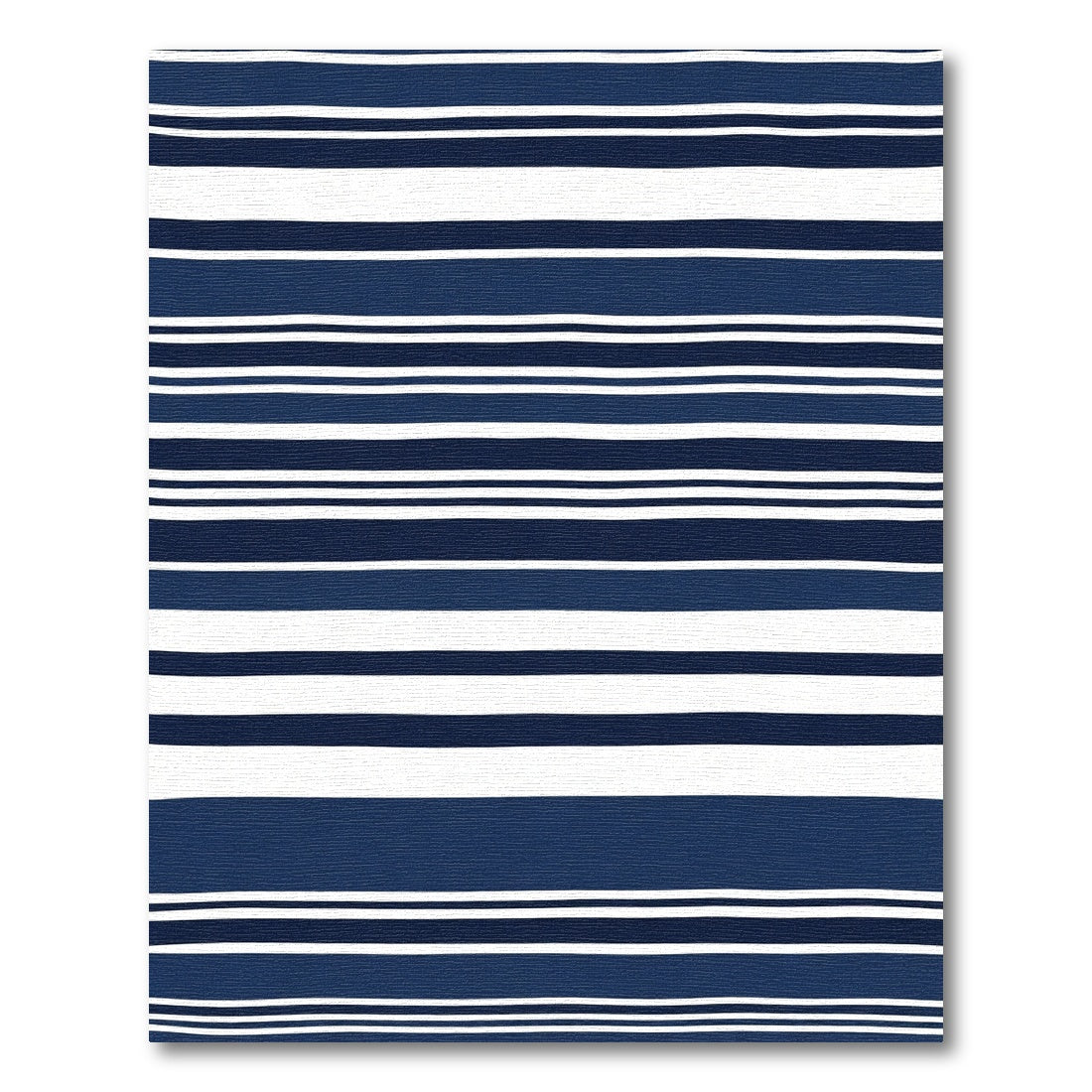 Classic Navy White Horizontal Stripes Rug
