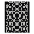 Black and Gray Abstract Geometric Maze Rug