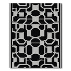 Black and Gray Abstract Geometric Maze Rug