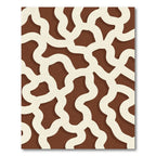 Cream Swirls Over Warm Brown Rug