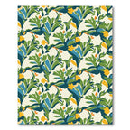 Bold Green Orange Floral Organic Rug