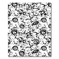 Primitive Black White Abstract Scribble Rug