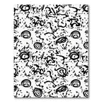 Primitive Black White Abstract Scribble Rug