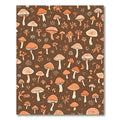 Orange Mushroom Forest Woodland Scatter Rug