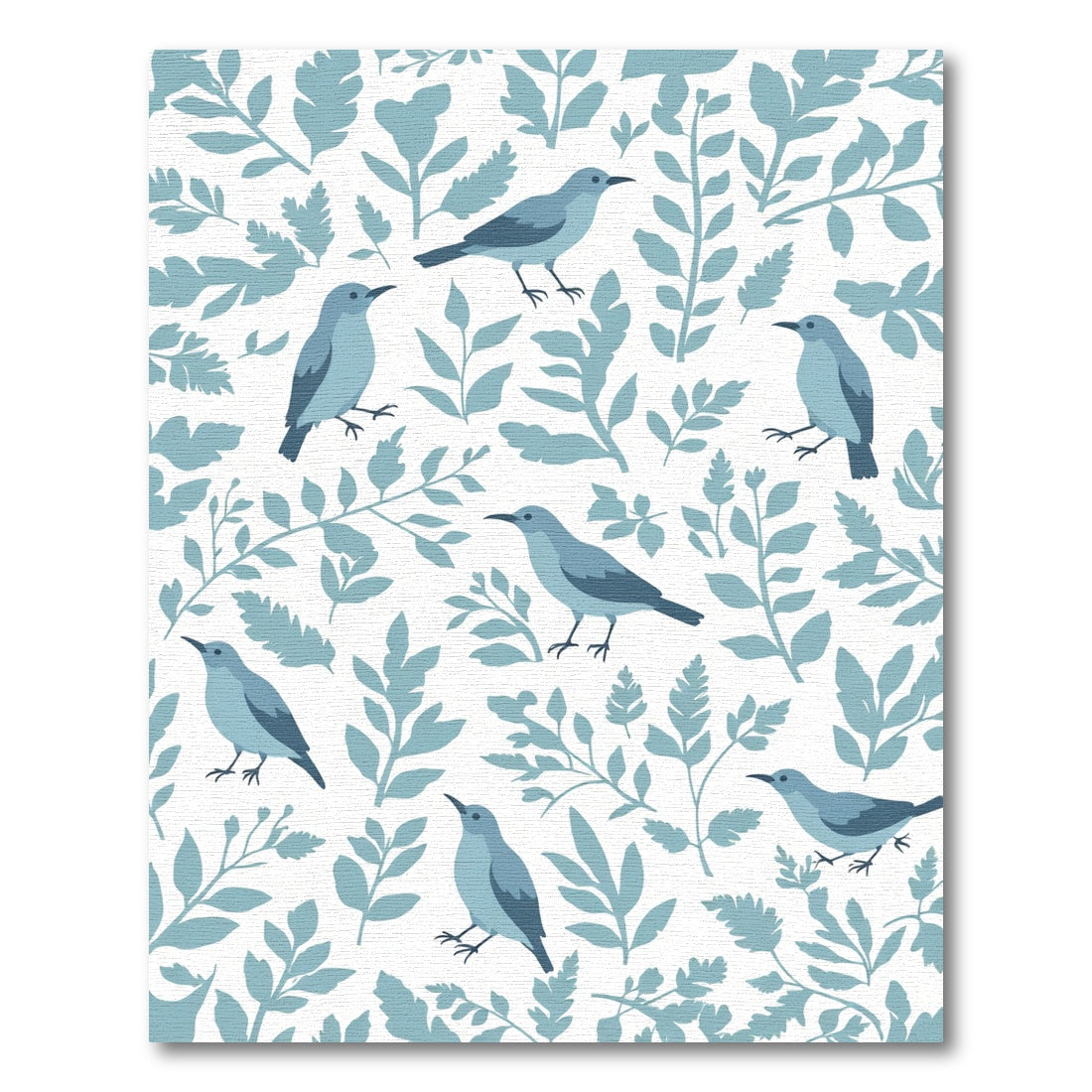 Blue Birds Amidst Greenery Rug