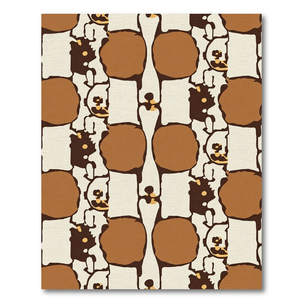 Brown Cream Organic Block Art Rug