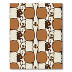 Brown Cream Organic Block Art Rug