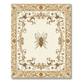 Ornate Golden Bee Floral Border Rug
