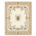 Ornate Golden Bee Floral Border Rug