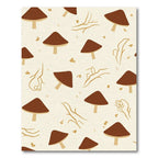 Earthy Mushroom Forest Line Drawing Rug