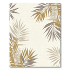 Golden Brown Palm Frond Shadow Rug