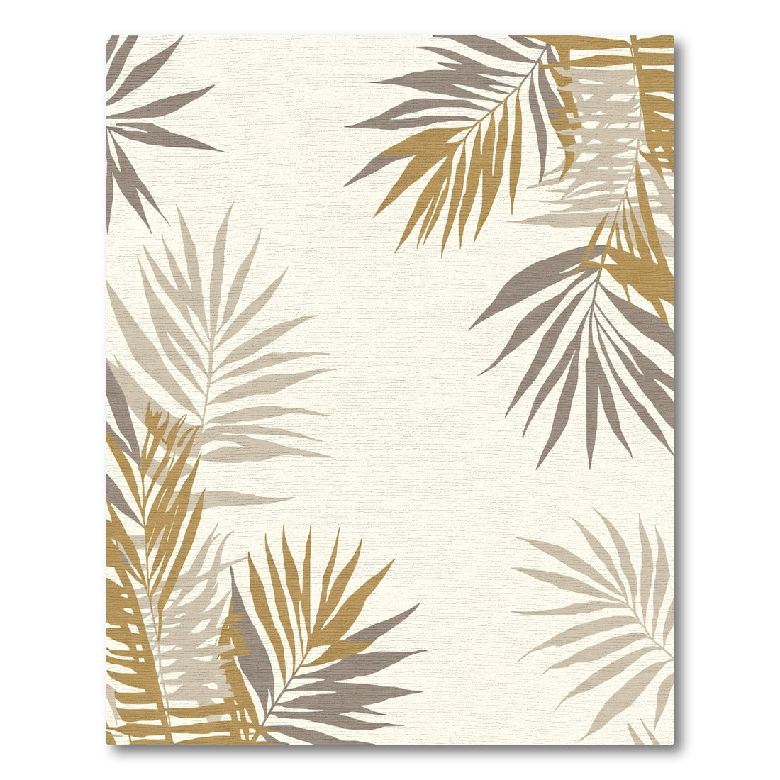 Golden Brown Palm Frond Shadow Rug