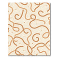 Warm Beige Swirling Ribbon Dots Rug
