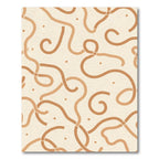 Warm Beige Swirling Ribbon Dots Rug