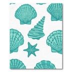Teal Scallop Shell Starfish Collection Rug