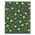 Teal Floral Butterfly Whimsical Garden Rug
