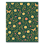 Teal Floral Butterfly Whimsical Garden Rug