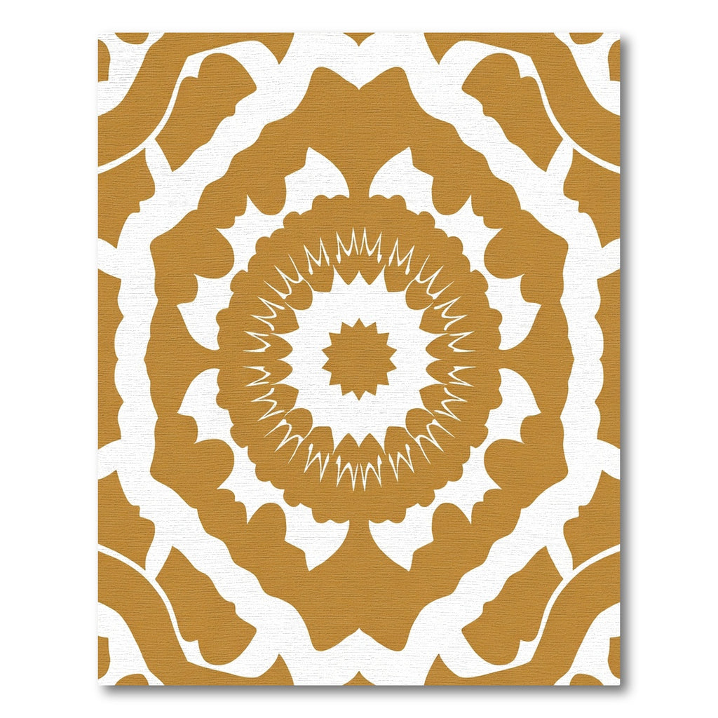 Golden White Starburst Medallion Rug