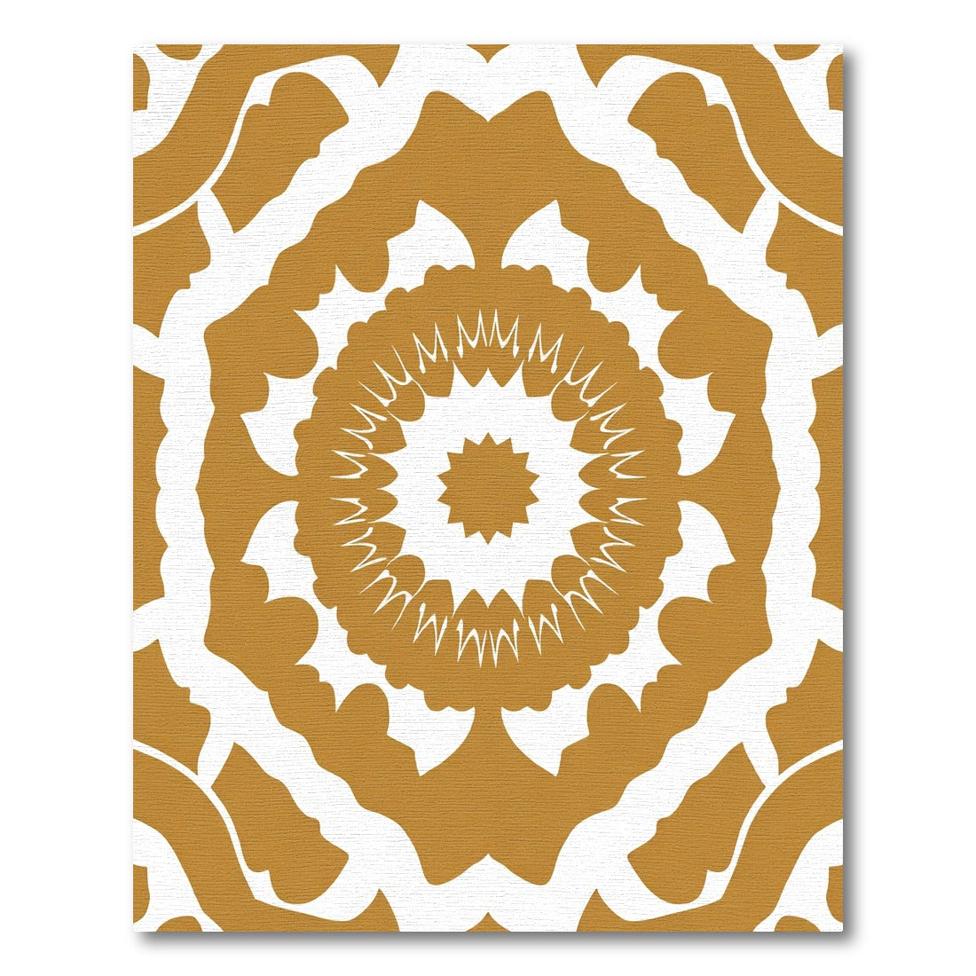 Golden White Starburst Medallion Rug