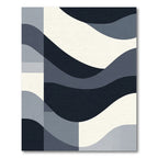 Monochromatic Abstract Mid-Century Waves Rug