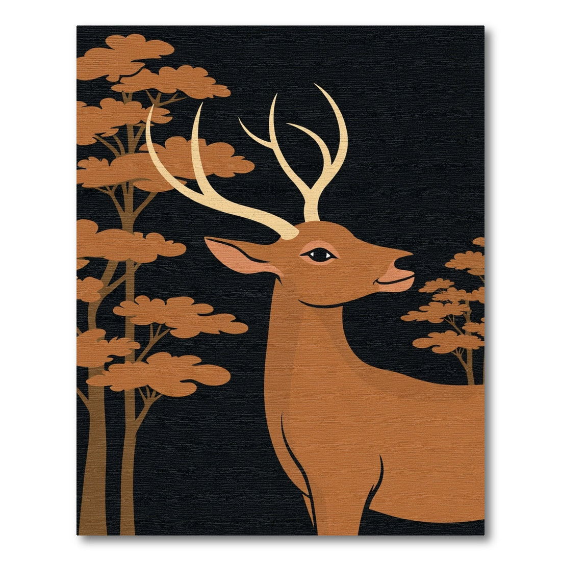 Brown Deer Forest Scene Rug