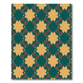 Teal Ochre Starburst Quatrefoil Composition Rug