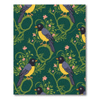 Charming Birds Floral Garden Emerald Rug