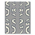 Organic Cream Blue Abstract Shapes Rug