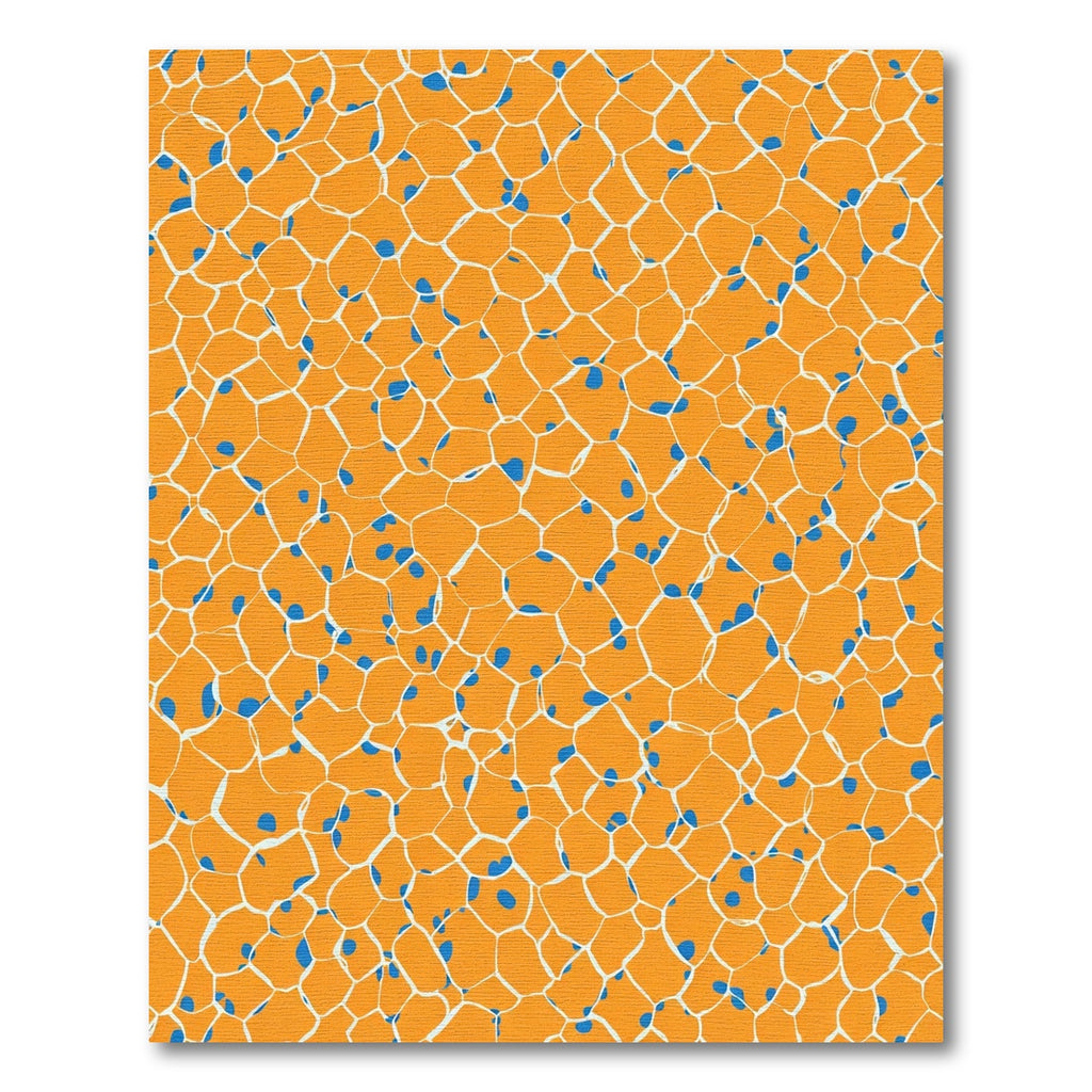 Orange Blue Cellular Network Rug
