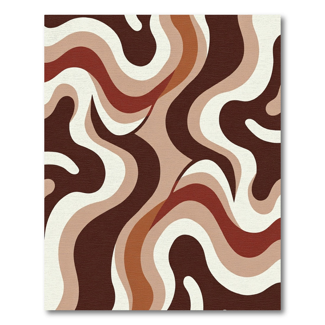 Retro Earthy Swirl Abstract Rug
