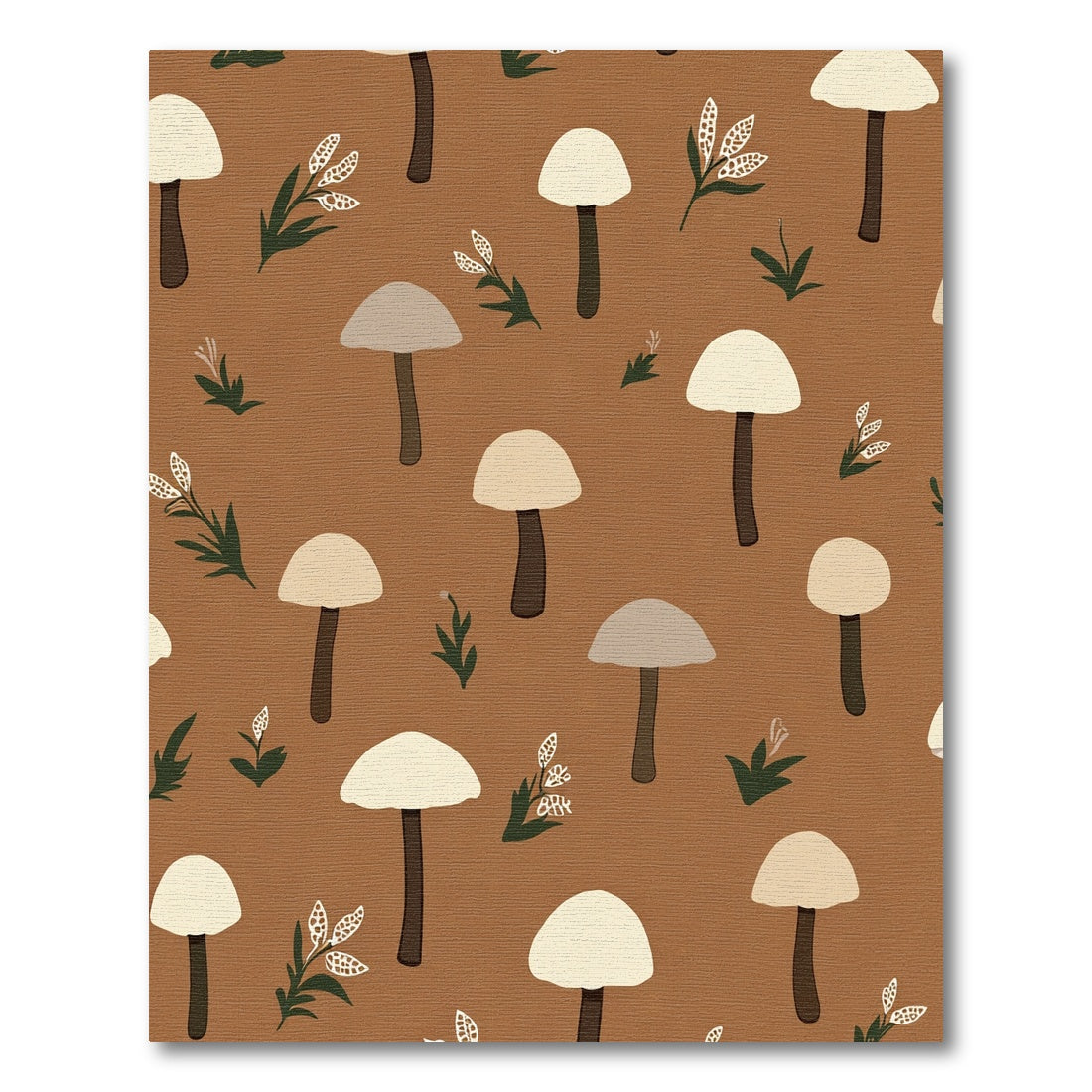 Earthy Mushroom Forest Floor Accents Rug