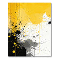 Yellow Black Splatter Abstract Paint Rug
