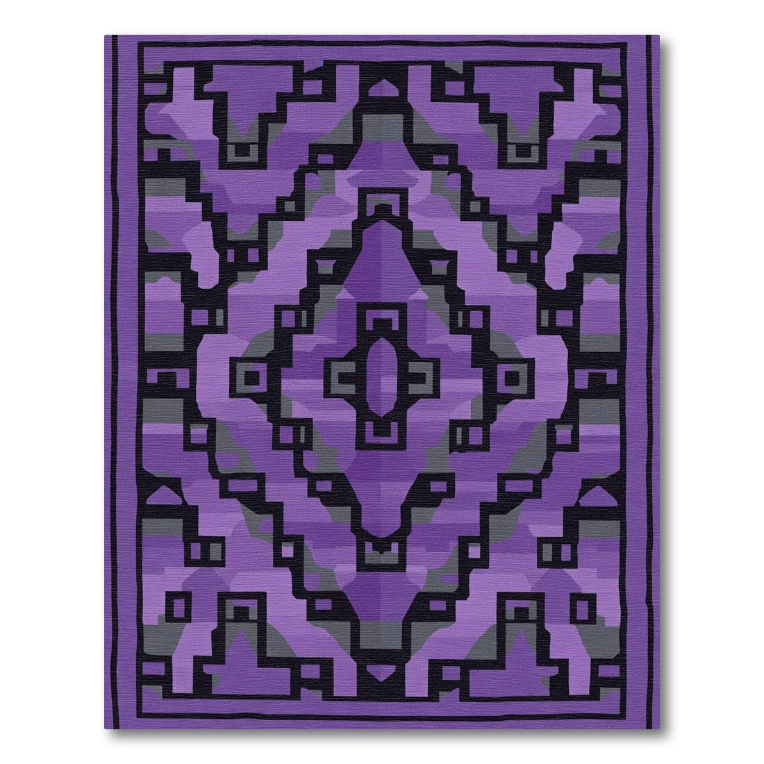 Amethyst Geometric Diamond Cluster Rug