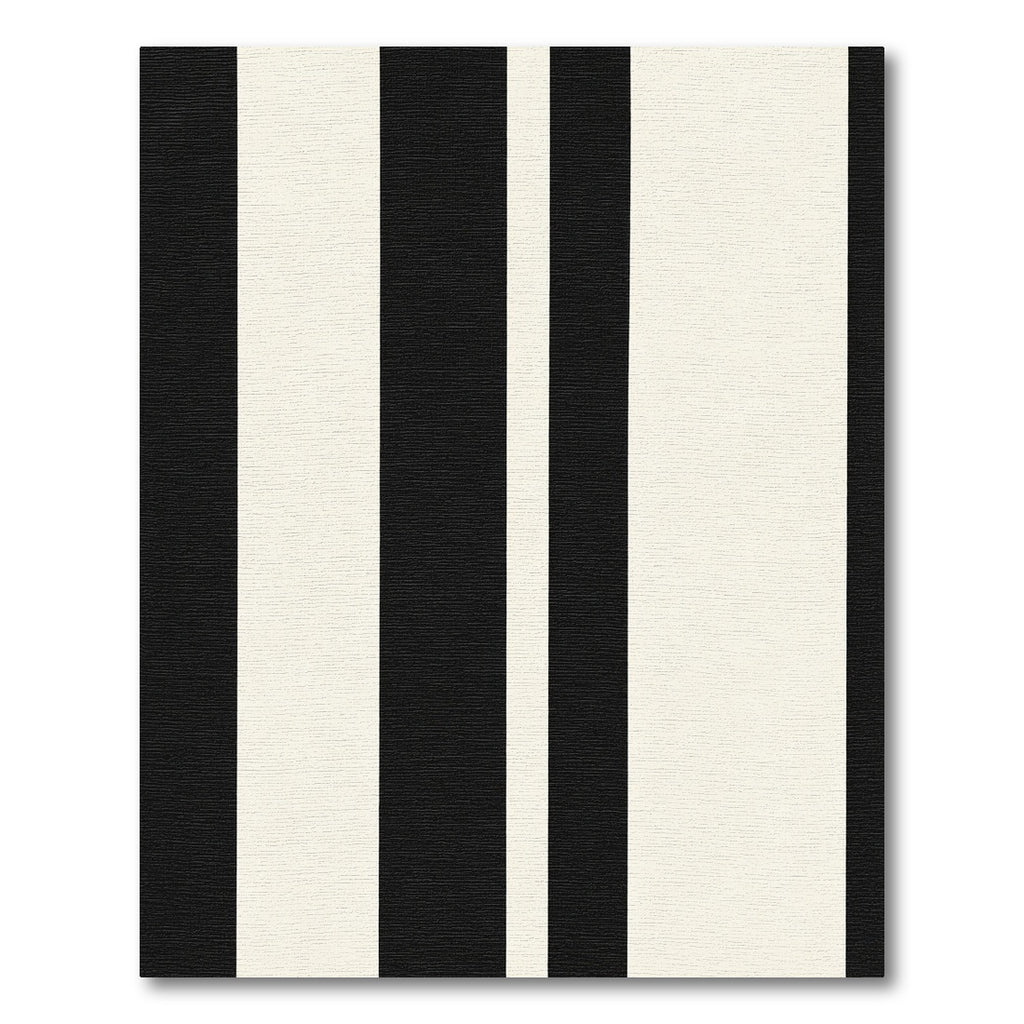 Bold Black Cream Stripe Rug