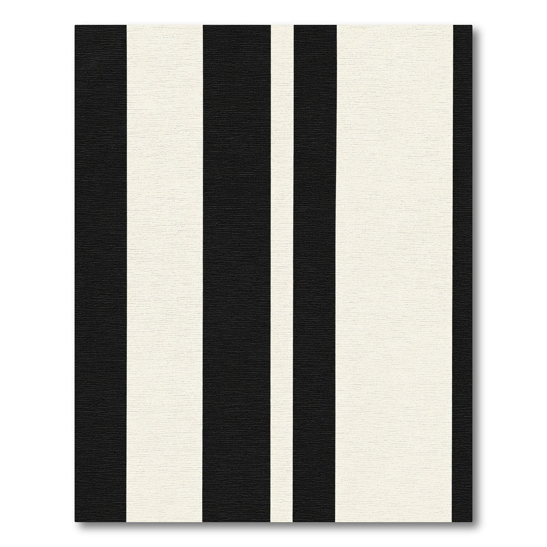 Bold Black Cream Stripe Rug