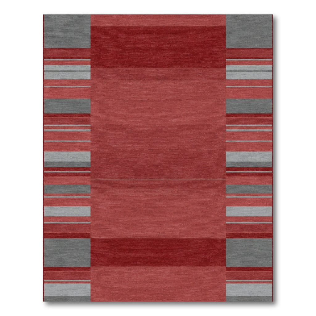 Crimson Gray Graduated Stripe Rug